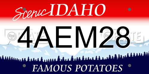 4AEM28 Idaho License Plate