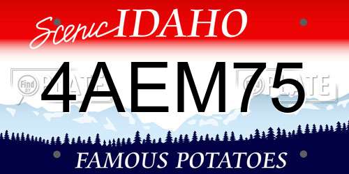 4AEM75 Idaho License Plate