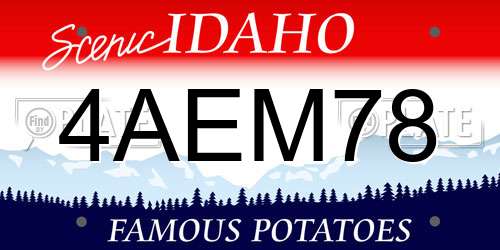 4AEM78 Idaho License Plate