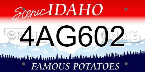 4AG602 Idaho License Plate