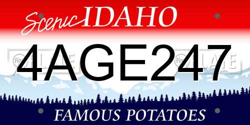 4AGE247 Idaho License Plate
