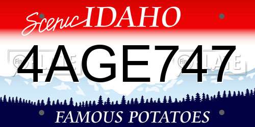 4AGE747 Idaho License Plate