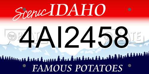 4AI2458 Idaho License Plate
