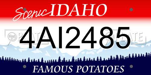 4AI2485 Idaho License Plate