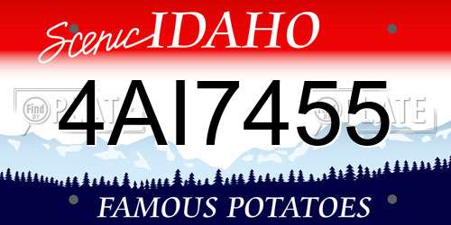 4AI7455 Idaho License Plate