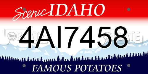 4AI7458 Idaho License Plate