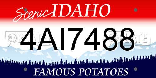 4AI7488 Idaho License Plate