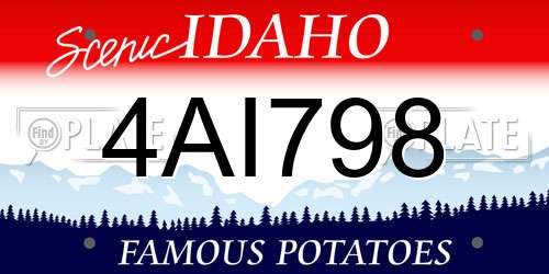 4AI798 Idaho License Plate