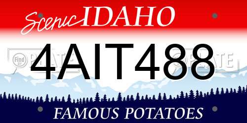 4AIT488 Idaho License Plate