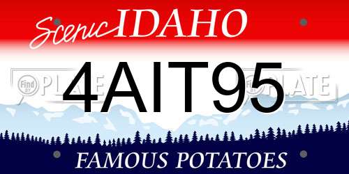 4AIT95 Idaho License Plate