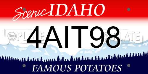 4AIT98 Idaho License Plate