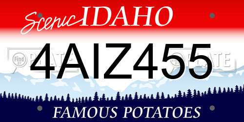 4AIZ455 Idaho License Plate