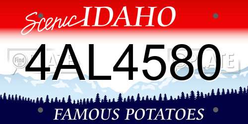 4AL4580 Idaho License Plate