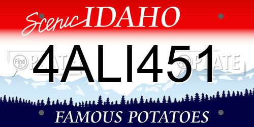 4ALI451 Idaho License Plate