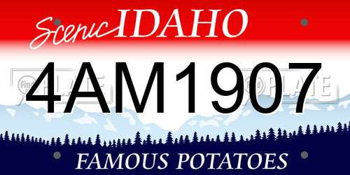 4AM1907 Idaho License Plate
