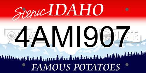 4AMI907 Idaho License Plate
