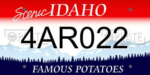 4AR022 Idaho License Plate