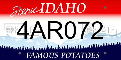 4AR072 Idaho License Plate