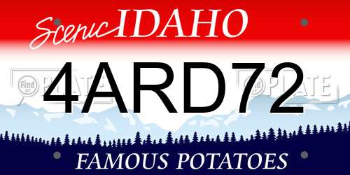 4ARD72 Idaho License Plate