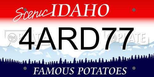 4ARD77 Idaho License Plate