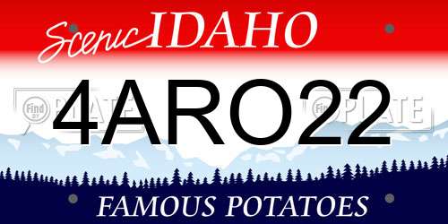 4ARO22 Idaho License Plate