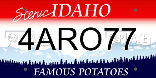 4ARO77 Idaho License Plate