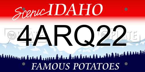 4ARQ22 Idaho License Plate