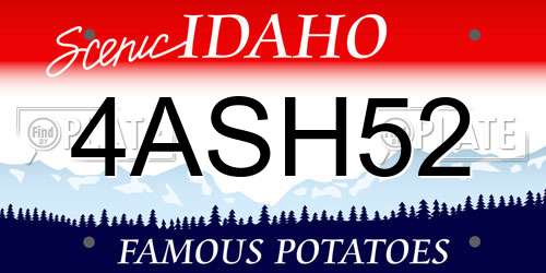 4ASH52 Idaho License Plate