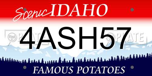 4ASH57 Idaho License Plate