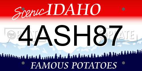 4ASH87 Idaho License Plate