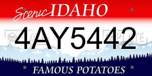 4AY5442 Idaho License Plate