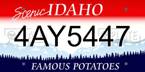4AY5447 Idaho License Plate