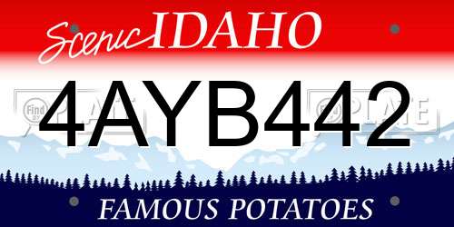 4AYB442 Idaho License Plate