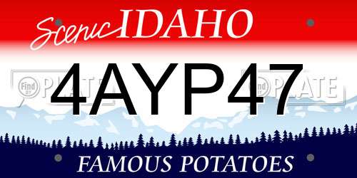 4AYP47 Idaho License Plate
