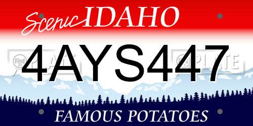 4AYS447 Idaho License Plate