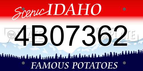 4B07362 Idaho License Plate