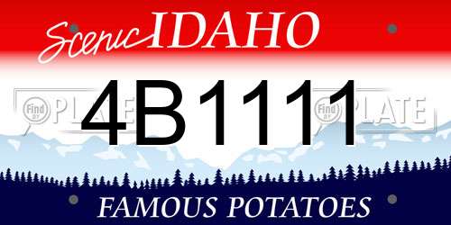 4B1111 Idaho License Plate