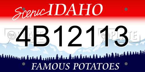 4B12113 Idaho License Plate