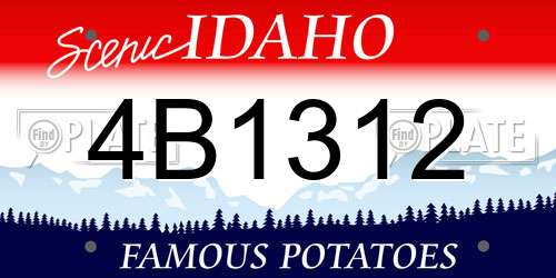 4B1312 Idaho License Plate