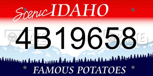 4B19658 Idaho License Plate