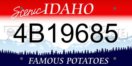 4B19685 Idaho License Plate