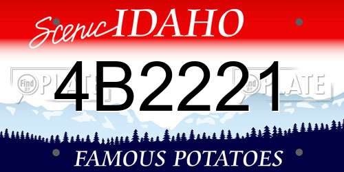 4B2221 Idaho License Plate