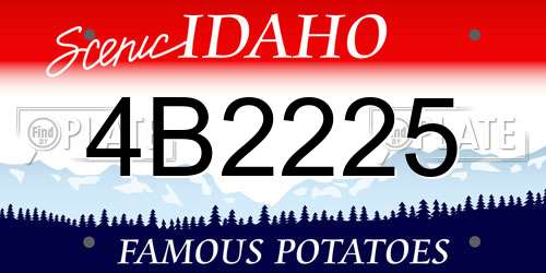 4B2225 Idaho License Plate