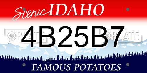 4B25B7 Idaho License Plate