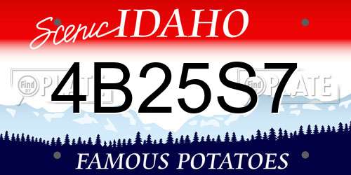 4B25S7 Idaho License Plate