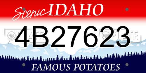 4B27623 Idaho License Plate
