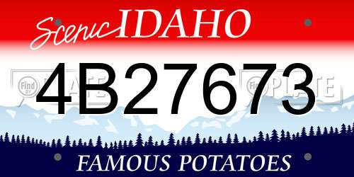 4B27673 Idaho License Plate