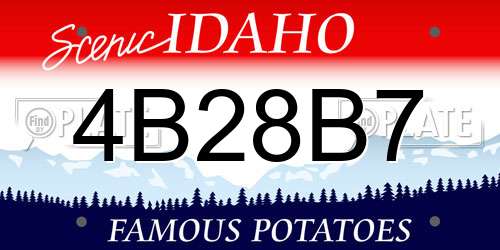 4B28B7 Idaho License Plate