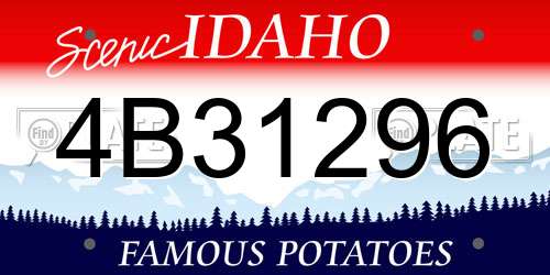 4B31296 Idaho License Plate