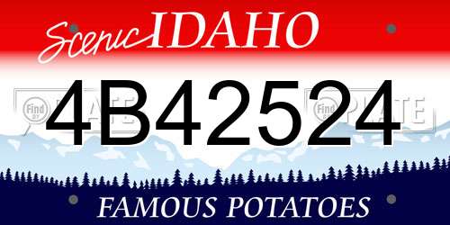 4B42524 Idaho License Plate